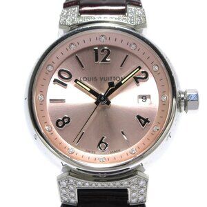 LOUIS VUITTON Tambour PM Blush Diamont Q121Y/Q121Y0 S***** Bordeaux Women's